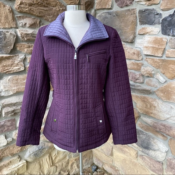 Portrait Quilted Purple Jacket - Picture 2 of 14